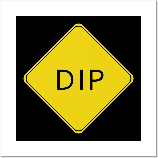 Caution Road Sign Dip Wall Art by shanestillz